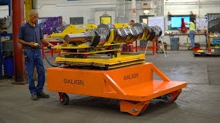 Battery Powered Crankshaft Transporting Loading Cart Align Production Systems
