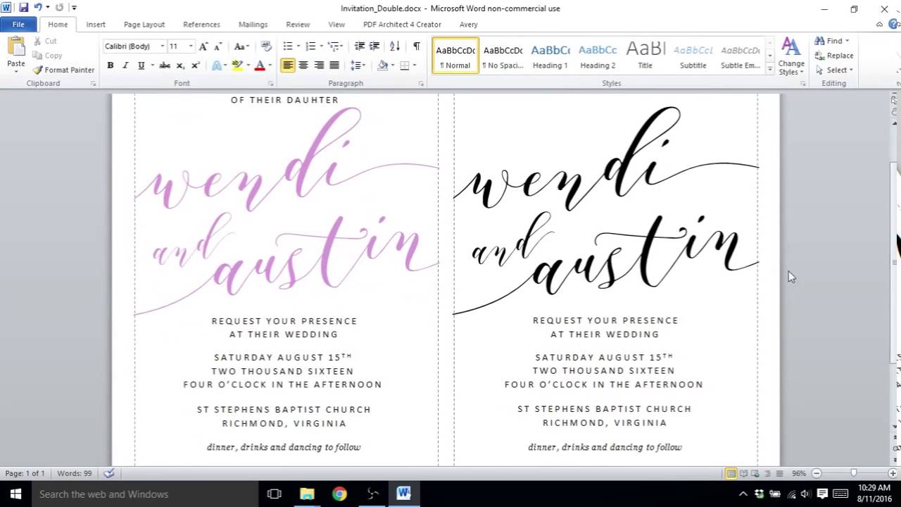 wedding invitation inserts template