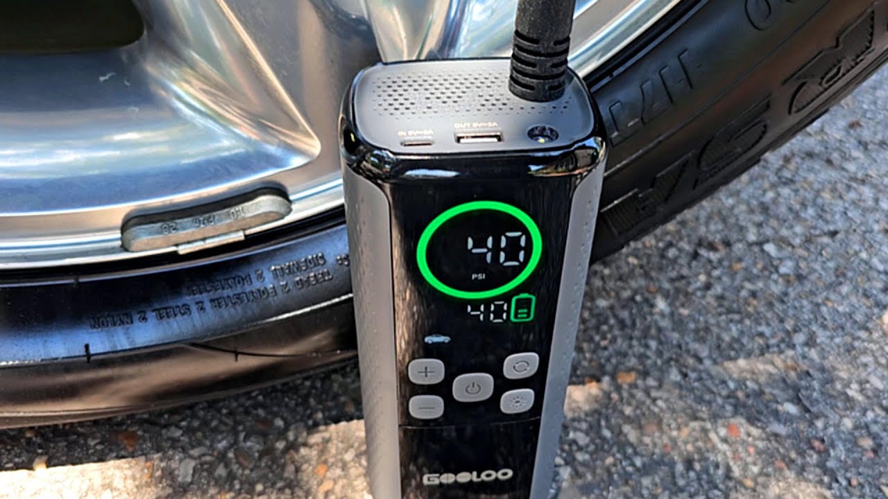 Compressore GOOLOO GT160 Dual – Doppio Cilindro 160 PSI, Batteria 10000 MAh, Schermo LED E Spegnimento Automatico, 4x Più Veloce