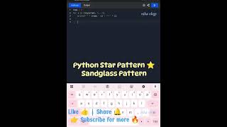 Palindrome star patterns sandglass pattern