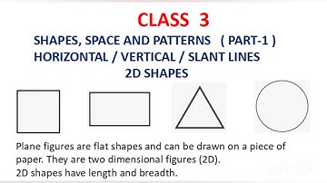 Horizontal, vertical and Slant lines and 2D Shapes- Vocabulary for Class 2 and class 3