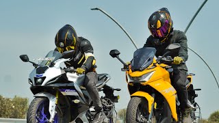 The Battle of Speed: Hero Karizma XMR 210 vs Yamaha R15 M || Drag Race