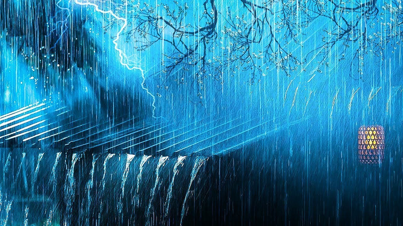 Rain on a Tin Roof for Sleeping, Deep Sleep with Heavy Rain & Thunder on Metal Roof at Night