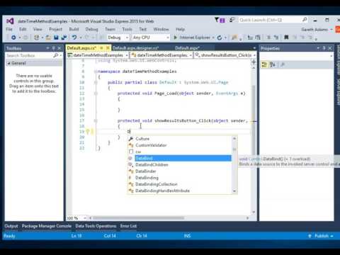 DateTime Methods Setup For Example Code