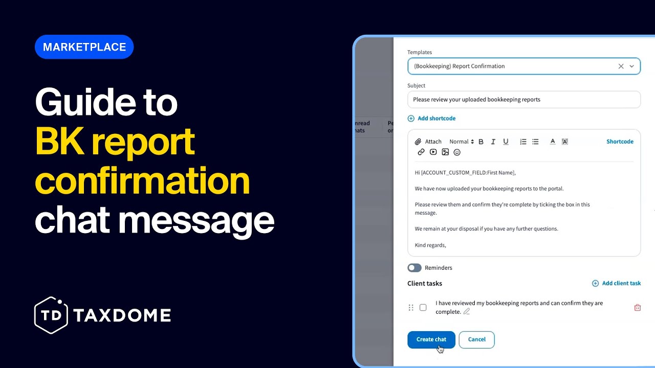 Торговая площадка TaxDome: Подтверждение отчета по бухгалтерскому учету
