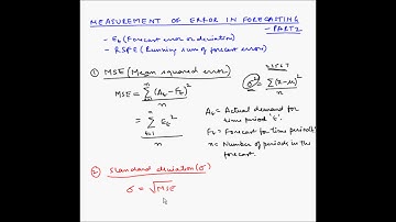 Forecasting - Measurement of Forecasting error - Part 2