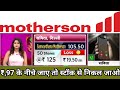 Samvardhana motherson share latest news | samvardhana motherson share result | auto sector stocks