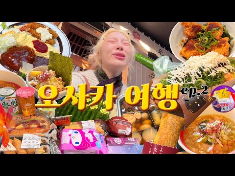 🇯🇵오사카 <strong>먹방여행</strong> ep.02 ) 돼지런한 2일차 : 히레텐동,함박오므라이스,미소라멘,차슈덮밥,하나타코,맥날파이,편의점털이 교토여행💖 오이극혐..🥒