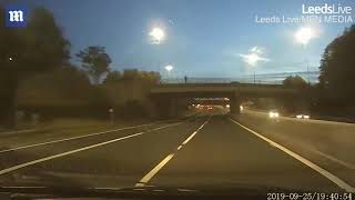 Video: Moment yob throws brick at car travelling 50mph on the motorway