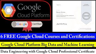 Google Cloud Big Data and Machine Learning Certification - 6 Google Cloud Professional Certificates