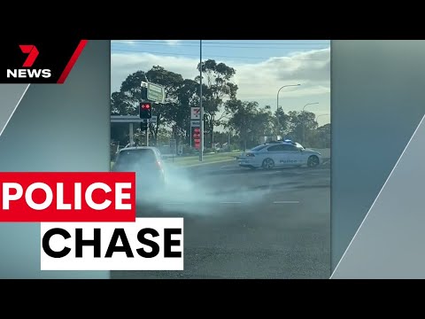 Mother and her children avoid being hit in police chase | 7NEWS - YouTube