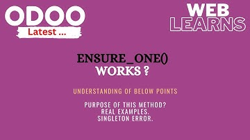 How to use ensure_one() method in Odoo | Latest Odoo Tutorial
