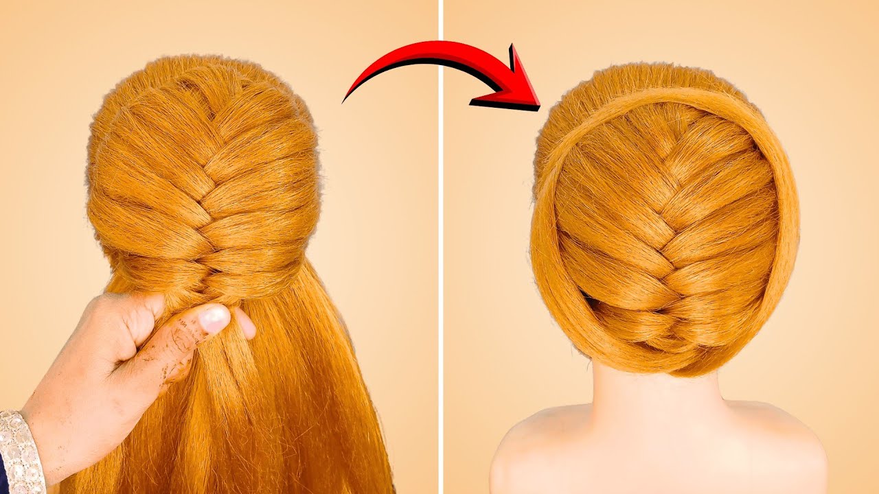 Elegant Braid Bun Hairstyle | Easy Step By Step Bridal Updo Tutorial