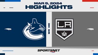 NHL Highlights | Canucks vs. Kings - March 5, 2024