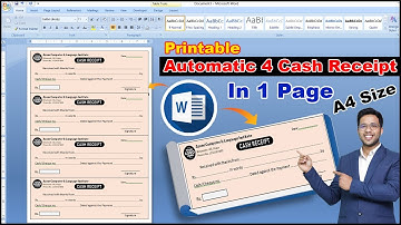 Printable Automatic Cash Receipt Bill Book Design in Microsoft Word || For Beginner to Advance Level