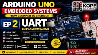 Arduino Uno Embedded Systems EP2 UART Serial Communication |TX RX| Serial Monitor | Receive Command