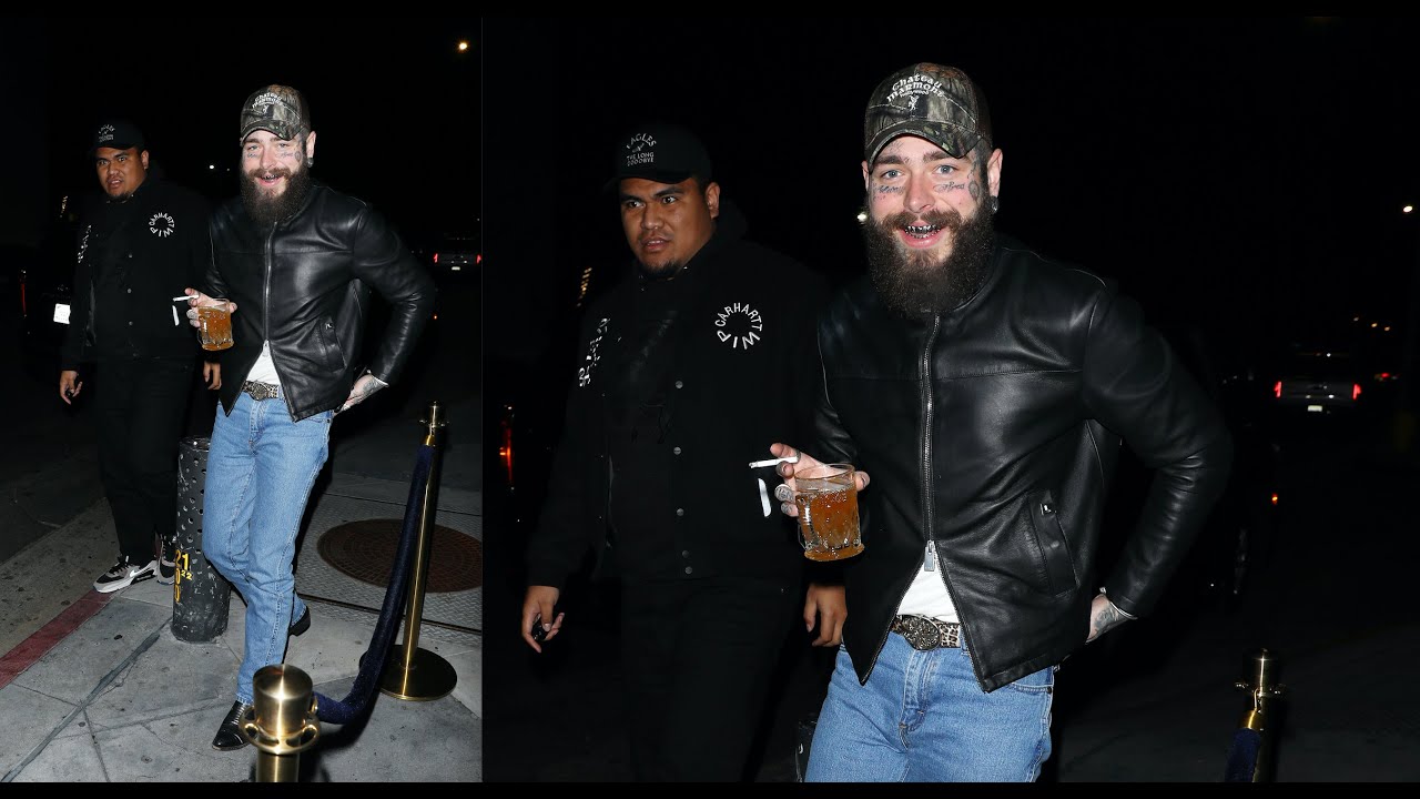 Rapper Post Malone parties at the Fleur Room Lounge in WeHo!
