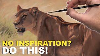 Oil Painting Timelapse | Art Chat - Lioness In Dappled Light