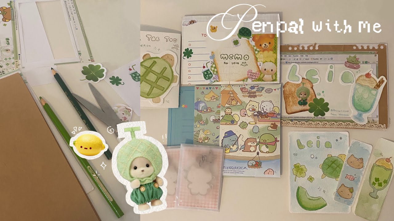 PENPAL WITH ME ✉️🍀: Letter to @honayelemon ep.1 - first time penpalling, calming asmr 𓂃 𓈒𓏸