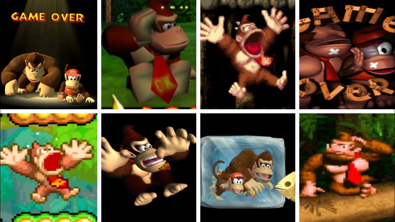 Evolution Of Donkey Kong's Deaths & Game Over Screens (1981-2025)