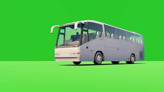 bus move 3d animation rendering vdo background green screen