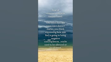 Fear of communication is trauma based.. #shorts #trauma #traumahealing #communication #healingquotes