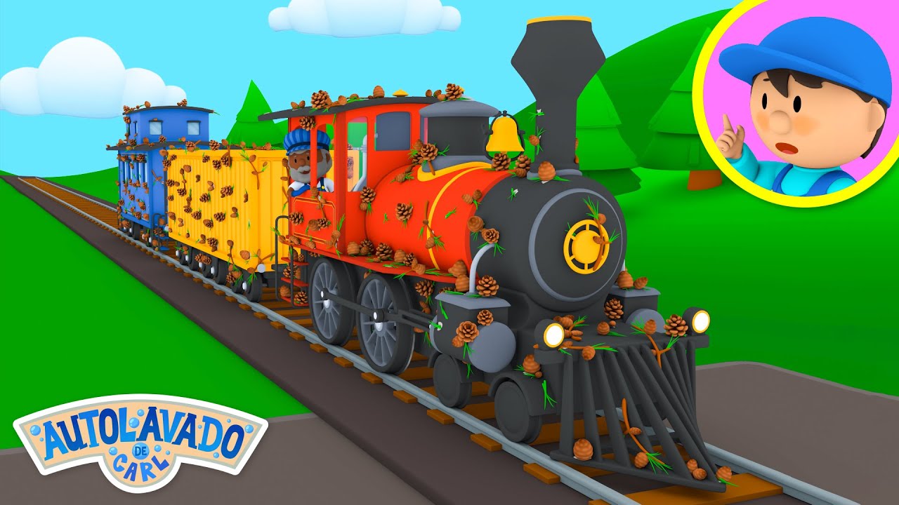 El Tren De Trey | El Autolavado de Carl | Caricatura Para Niños