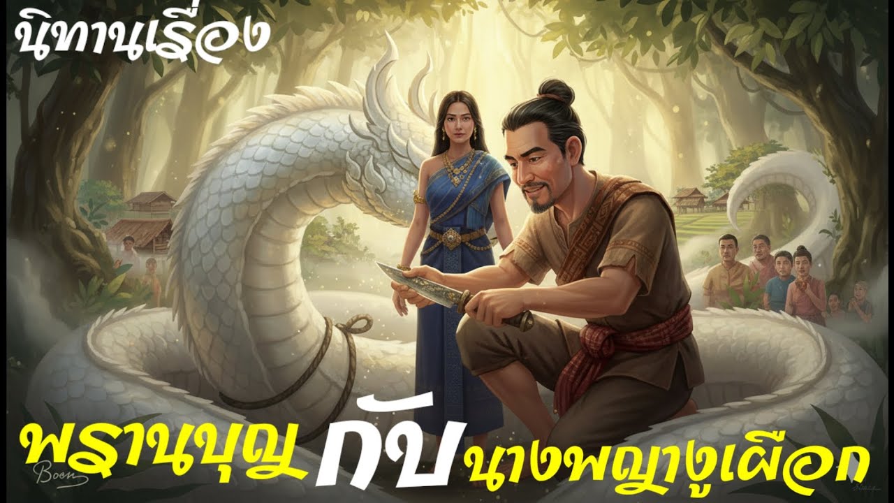 นิทาน🌞เรื่องพรานบุญกับนางพญางูเผือก #นิทานก่อนนอน#นิทานพื้นบ้าน#นิทานสอนใจ#นิยายเสียง#นิทาน#นิยาย  