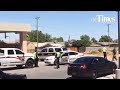 Emergency crews responding to a fire at the Rio Valley Biofuels plant in Anthony, NM after several t