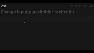 Change input placeholder text color #css