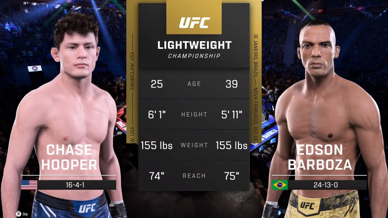 Геймплей UFC 5 Чейз Хупер против Эдсона Барбозы