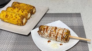 Elotes asados en la freidora de aire