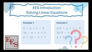 Solve Linear Equations in EES 🔥📐 | شرح بالعربي