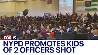 NYPD promotes children of 2 officers shot in the line of duty