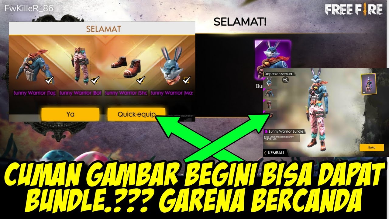 CARA MENDAPATKAN BUNDLE KELINCICUMAN GRATISAN SAJA GARENA FREE