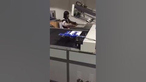 paper screen printing with UV dryer and unloading arm