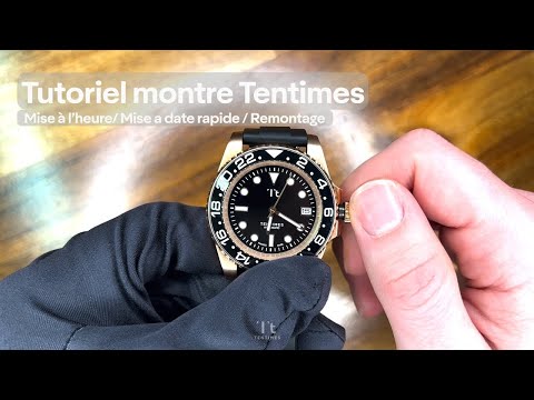 Régler sa montre automatique Tentimes (Mettre à l'heure, à date et remonter  sa montre) - Tutoriel - YouTube
