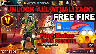 ATUALIZOU! 😱 UNLOCK ALL PARA FREE FIRE PING BAIXO SEM BUG UNLOCK ALL LINK DIRETO PEGANDO NA PARTIDA