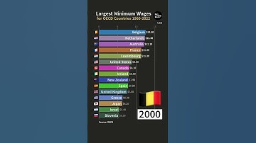 Largest Minimum Wages for OECD Countries 1960-2022 #shorts #barchartrace