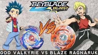 God Valkyrie vs Blaze Ragnaruk | Beybattle | Beyblade Burst Evolution| Genkai