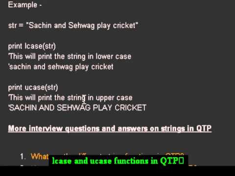 lcase and ucase functions in QTP