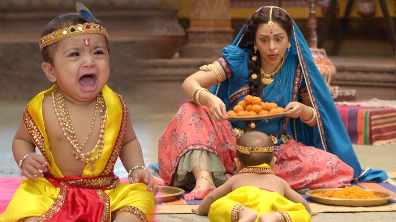 लड्डू खाने के लिए रोने लगे बाल कृष्ण - Baal Krishna - Yashomati Maiyaa Ke Nandlala