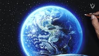 ✨How To Draw 'EARTH' FULL VERSION With Charcoal set & Soft Pastel✨ screenshot 5