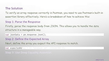 How to Verify ARRAY Response in POSTMAN Successfully