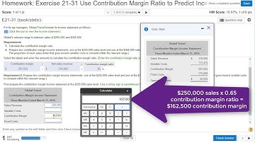 E21-31 Use Contribution Margin Ratio to Predict Operating Income
