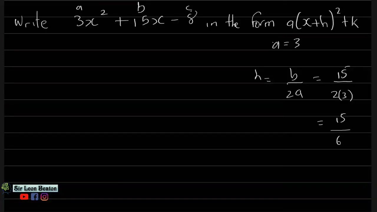 Watch Completing the Square-2 on YouTube Watch Completing the Square-2 on YouTube