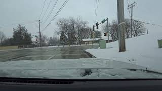 Snowy Drive Through the Bloomington Roads | IL State