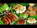 Wilderness cooking skill  fried braise noodle pork recipe eating so delicious