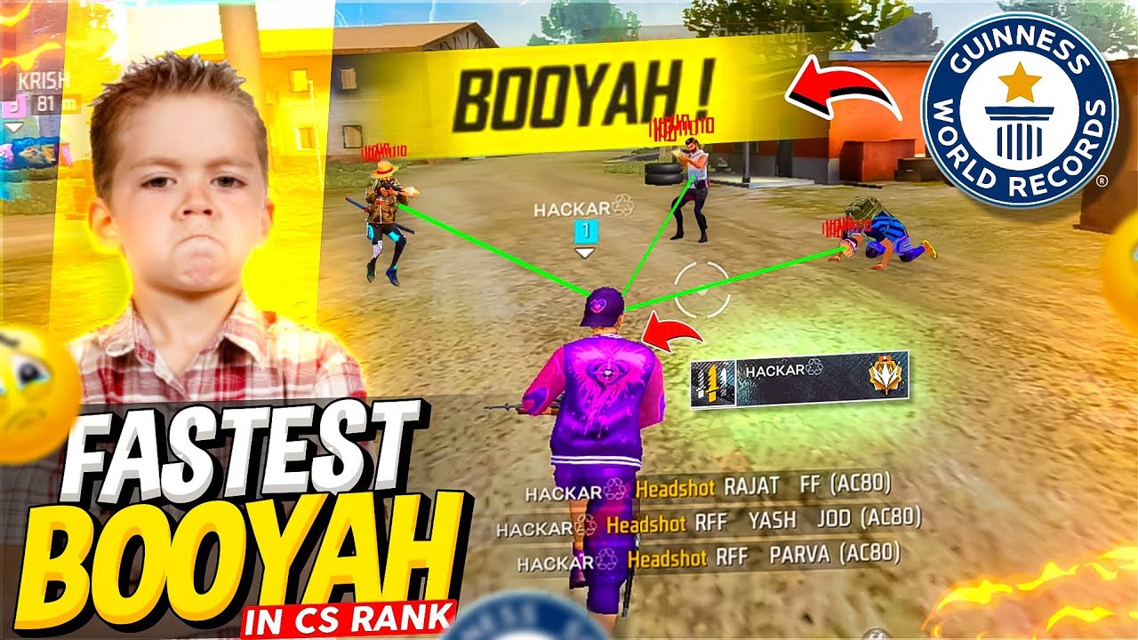 WORLD RECORD 😱 FASTEST BOOYAH IN FREEFIRE HISTORY GARENA FREEFIRE 🔥