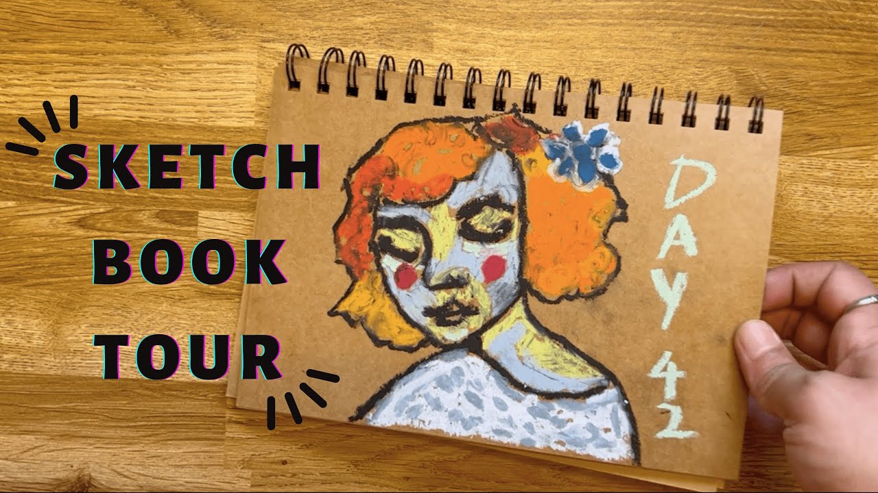 100 Day Art Challenge- Sketch Book Tour || ART VLOG - YouTube